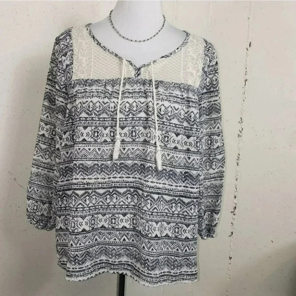 Maurices M Boho blk/white tunic‎ - Picture 1 of 5